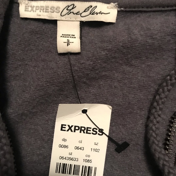 Express One Eleven Grey Hoodie Womens Sm - Picture 5 of 8